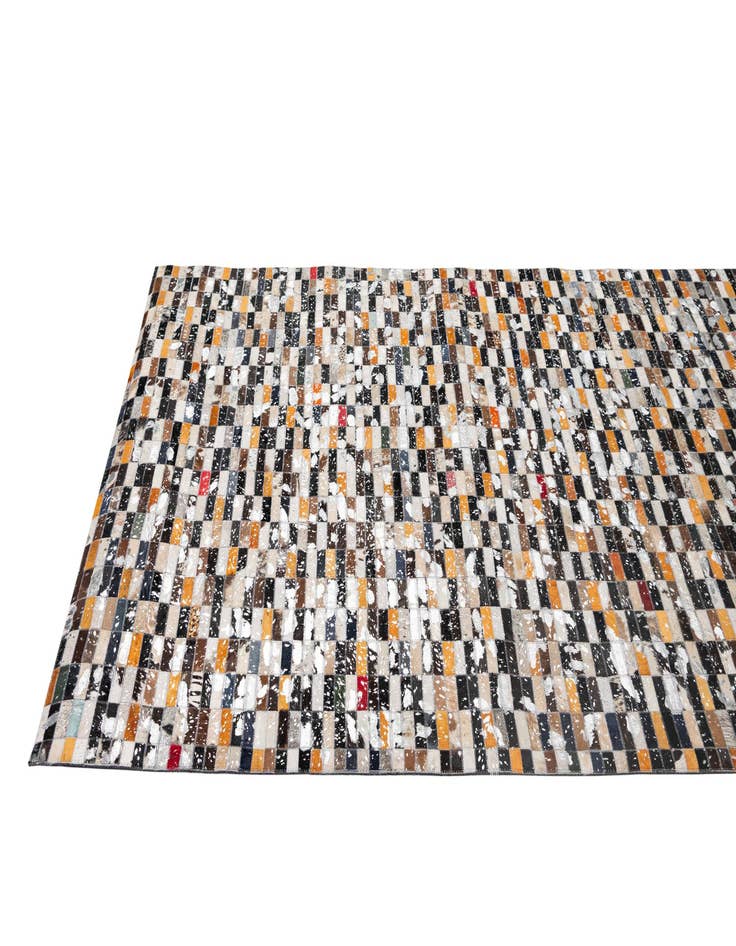 Detail image of  5' 2 x 8' 1 Cowhide - Patchwork Rug