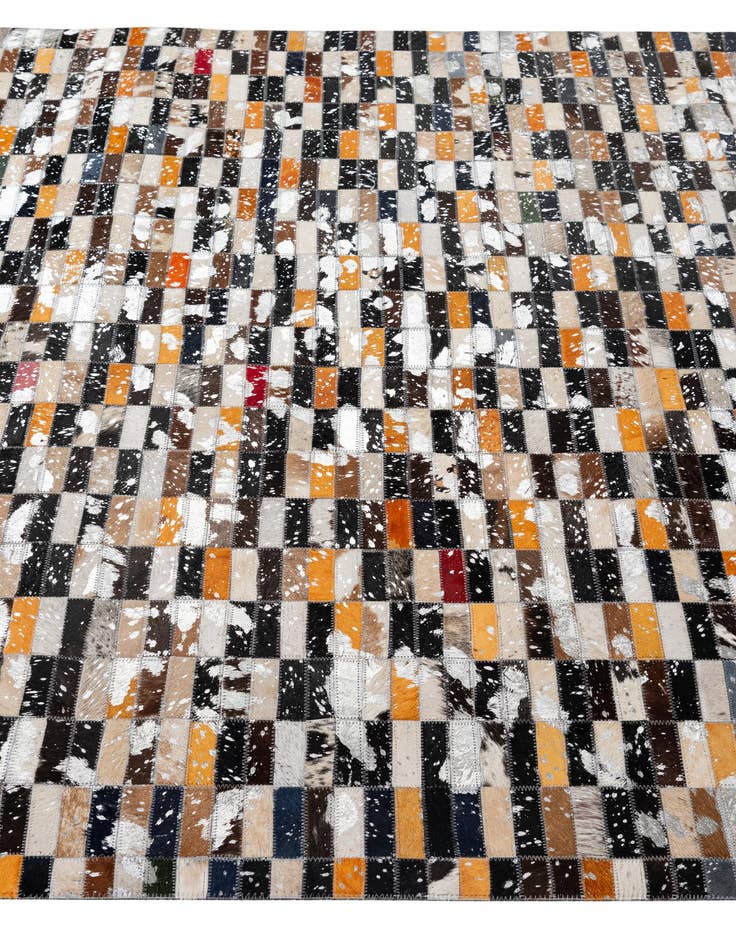 Detail image of  5' 2 x 8' 1 Cowhide - Patchwork Rug