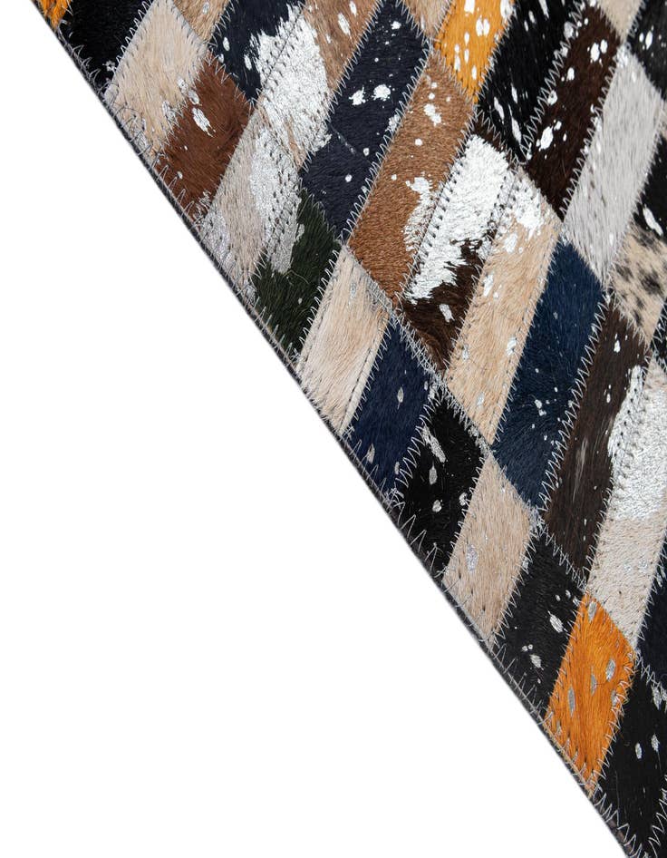 Detail image of  5' 2 x 8' 1 Cowhide - Patchwork Rug