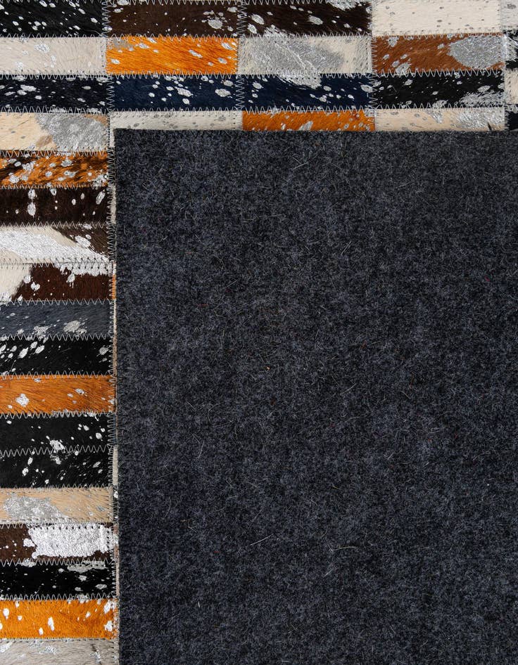 Detail image of  5' 2 x 8' 1 Cowhide - Patchwork Rug