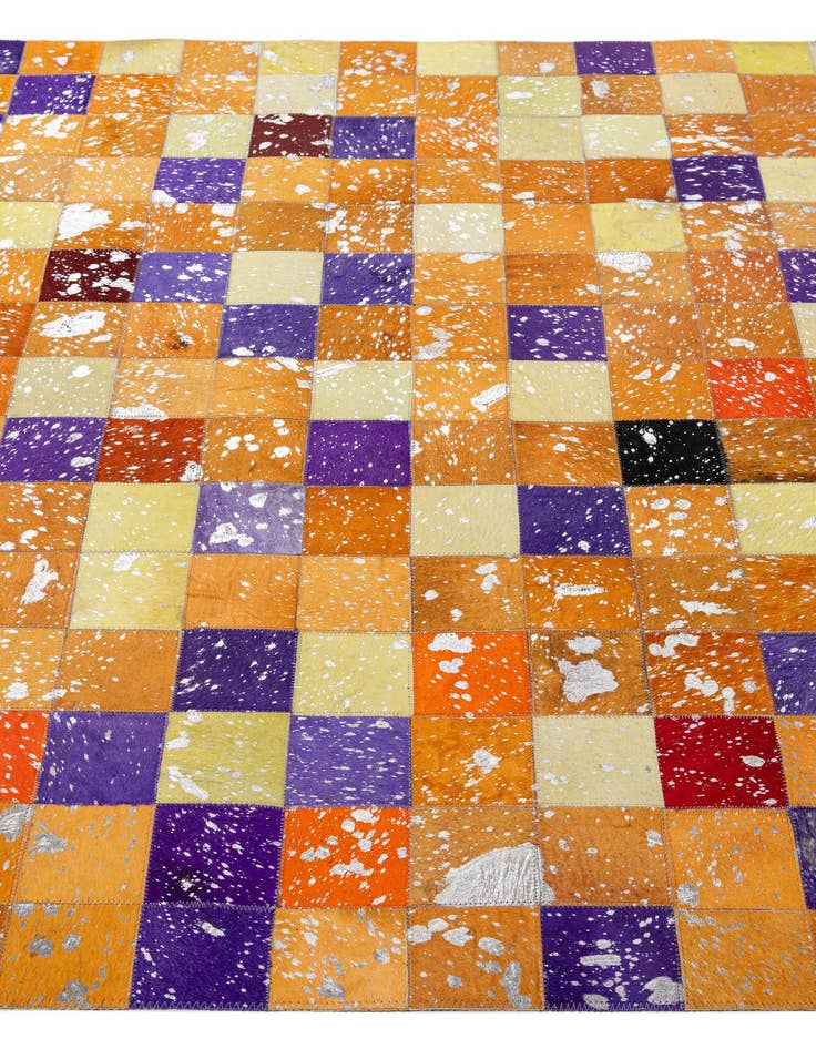 Detail image of  4' 11 x 7' 10 Cowhide - Patchwork Rug