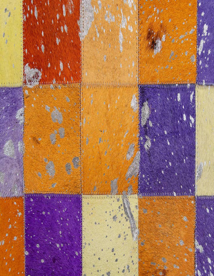 Detail image of  4' 11 x 7' 10 Cowhide - Patchwork Rug