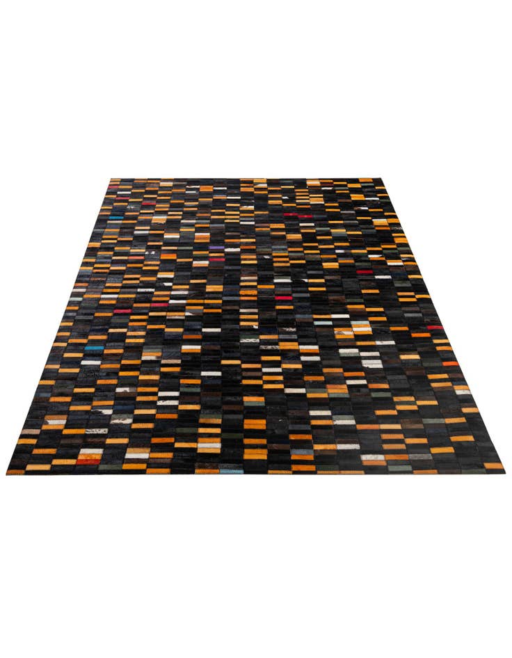 Detail image of  5' 2 x 7' 11 Cowhide - Patchwork Rug