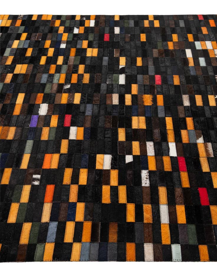 Detail image of  5' 2 x 7' 11 Cowhide - Patchwork Rug