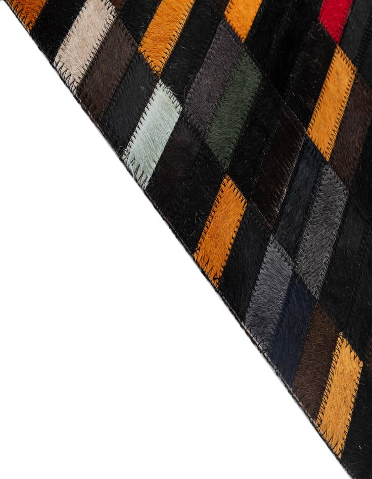 Detail image of  5' 2 x 7' 11 Cowhide - Patchwork Rug