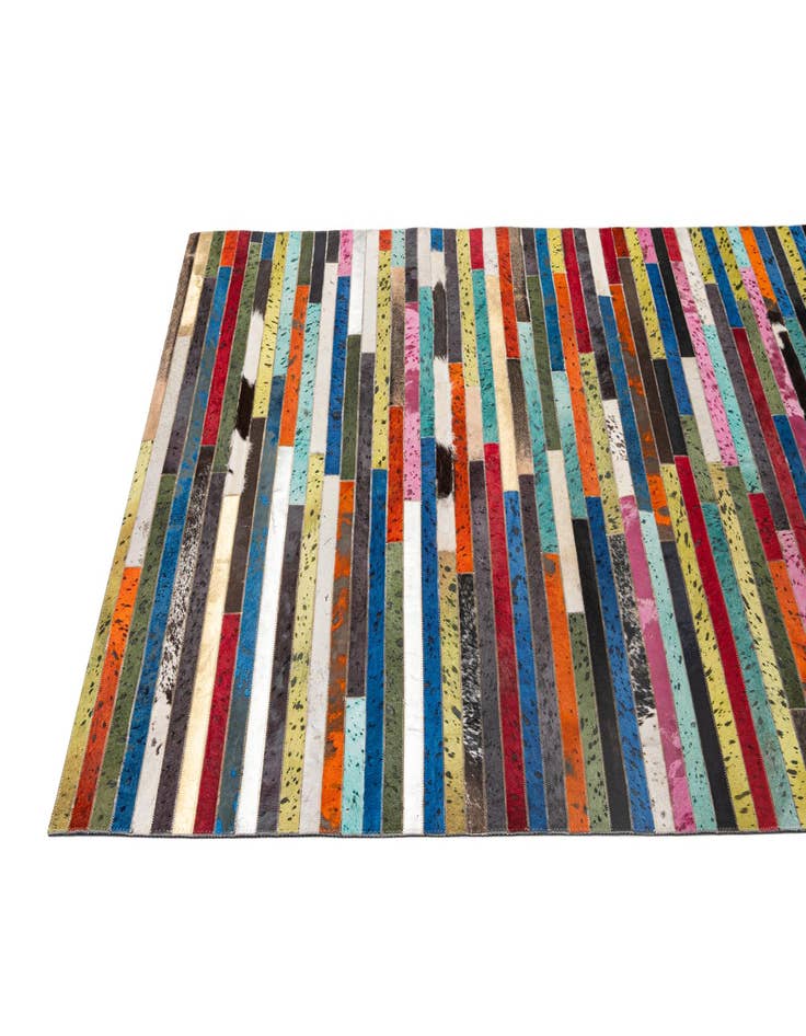 Detail image of  5' 1 x 8' 1 Cowhide - Patchwork Rug