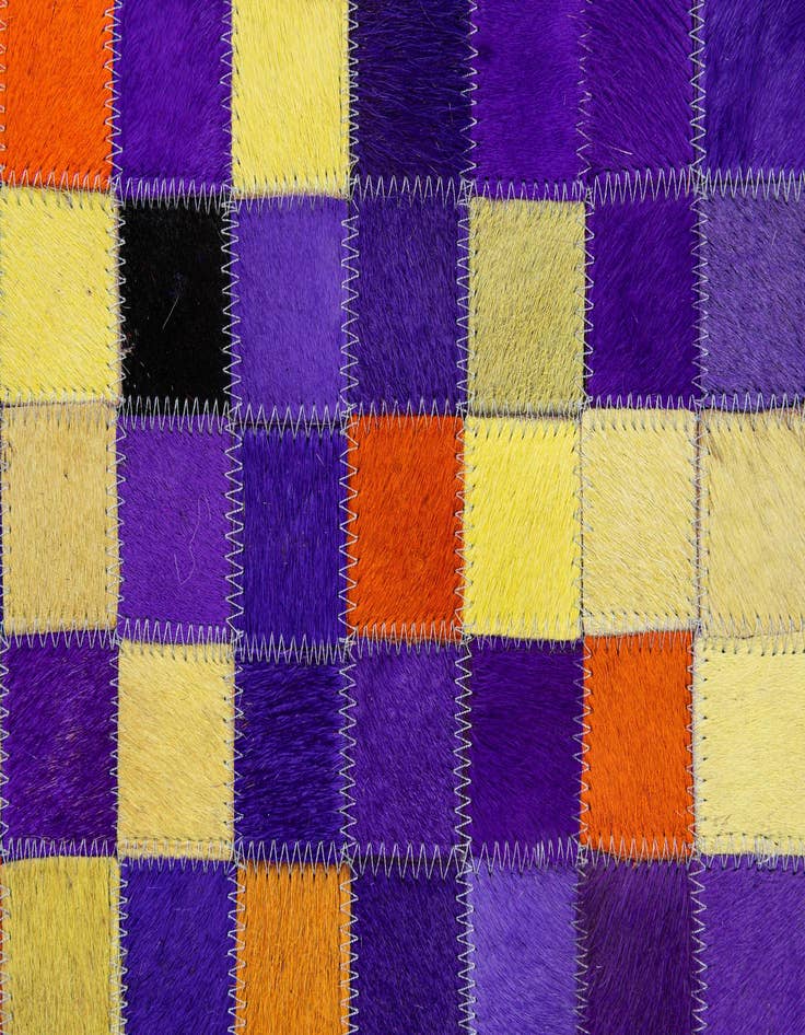 Detail image of  5' 1 x 7' 10 Cowhide - Patchwork Rug