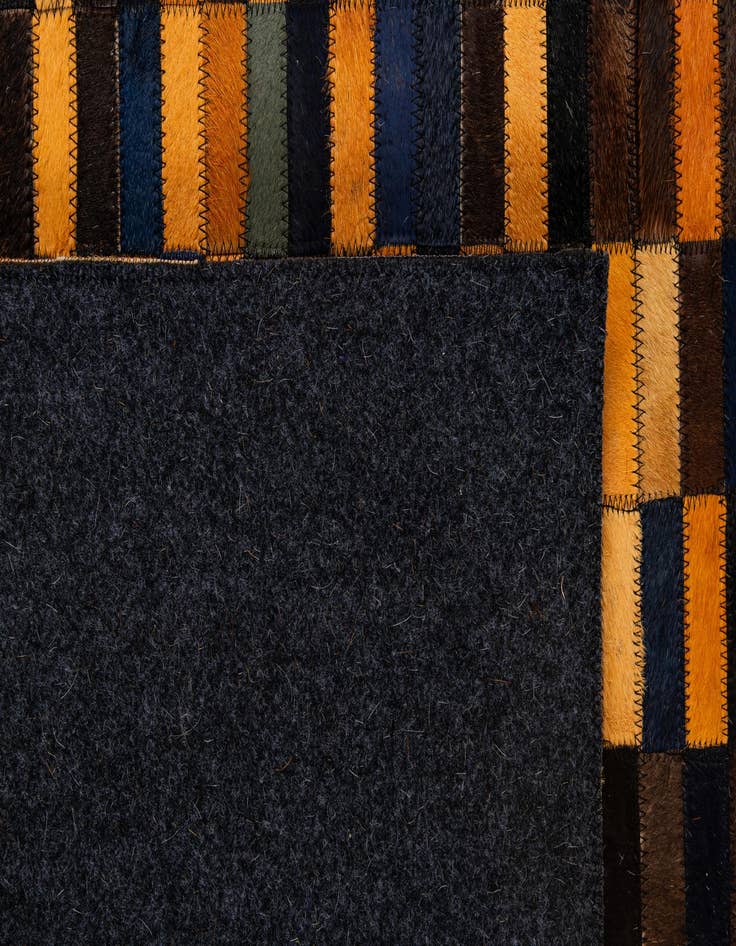 Detail image of  4' 11 x 7' 10 Cowhide - Patchwork Rug