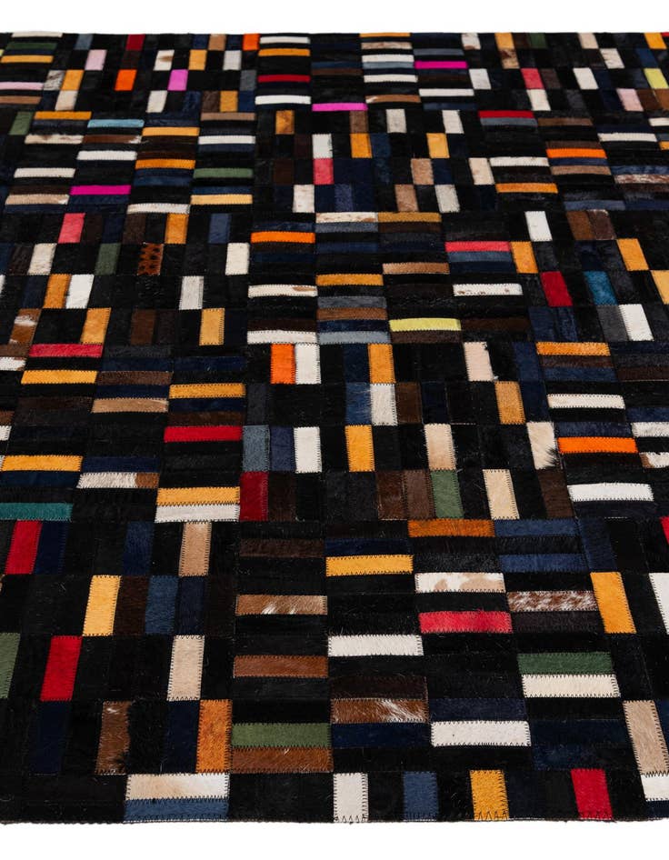 Detail image of  5' 2 x 7' 11 Cowhide - Patchwork Rug