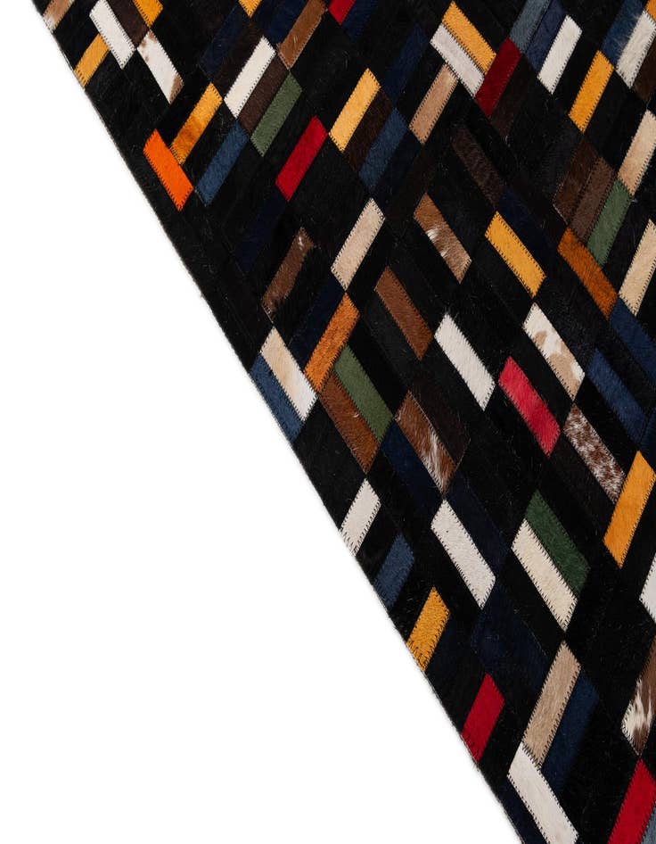 Detail image of  5' 2 x 7' 11 Cowhide - Patchwork Rug