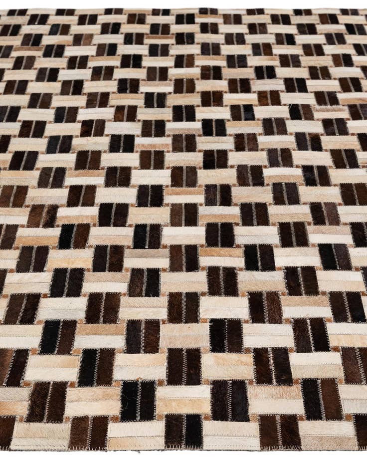 Detail image of  4' 11 x 7' 10 Cowhide - Patchwork Rug