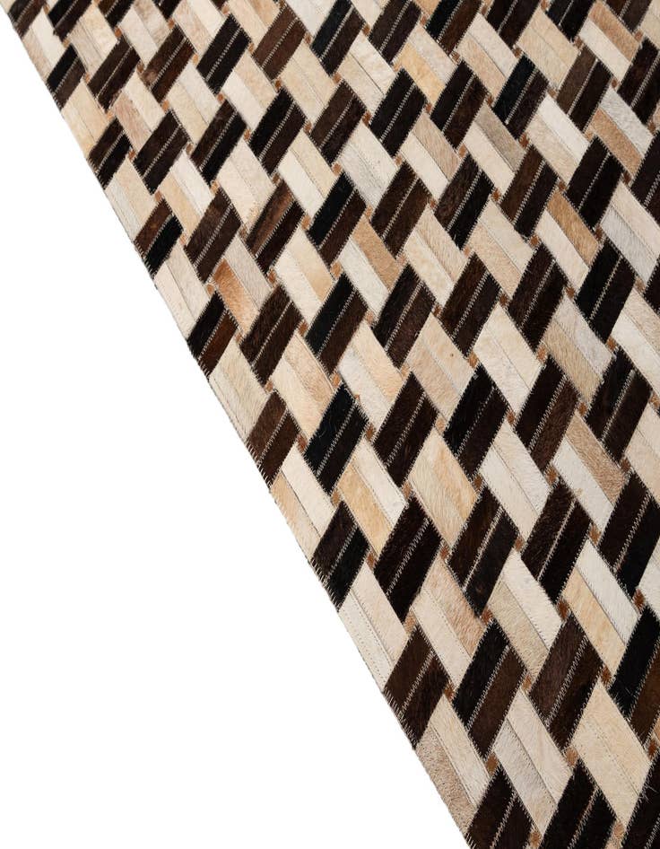 Detail image of  4' 11 x 7' 10 Cowhide - Patchwork Rug