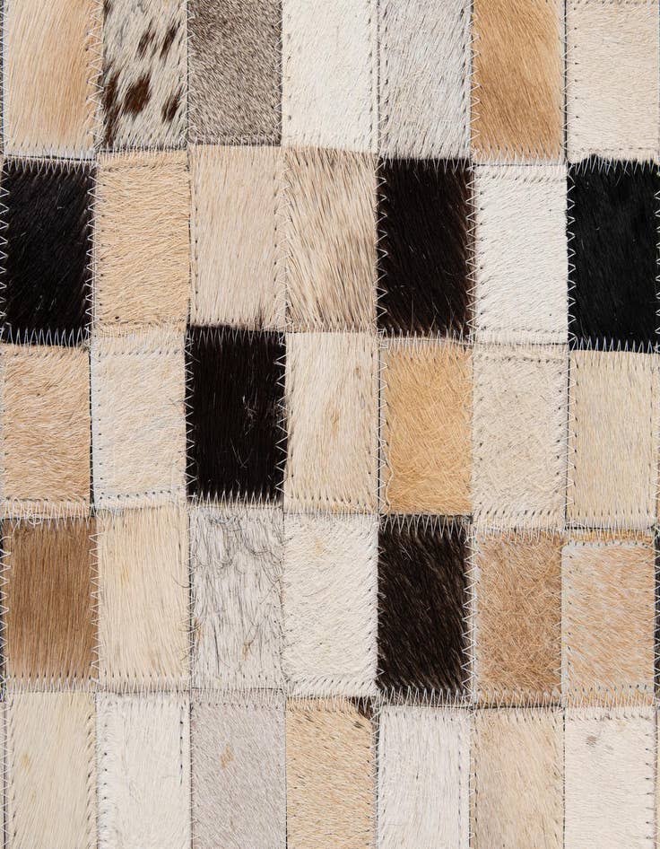 Detail image of  5' 3 x 8' 1 Cowhide - Patchwork Rug