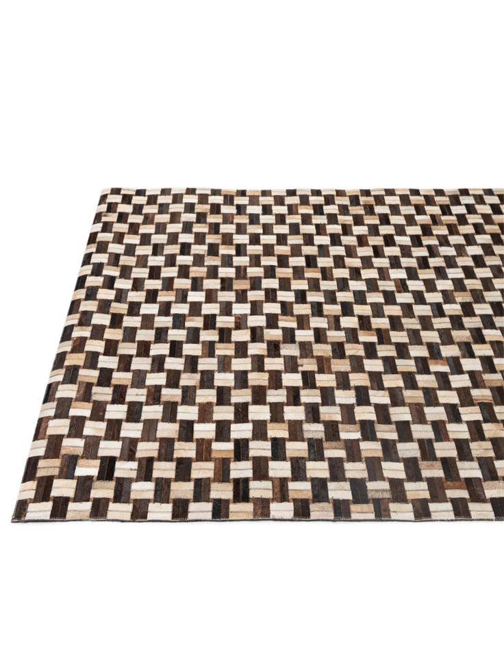 Detail image of  4' 11 x 7' 10 Cowhide - Patchwork Rug