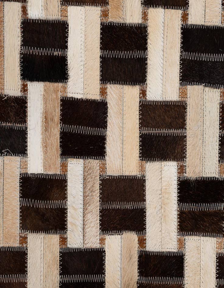 Detail image of  4' 11 x 7' 10 Cowhide - Patchwork Rug