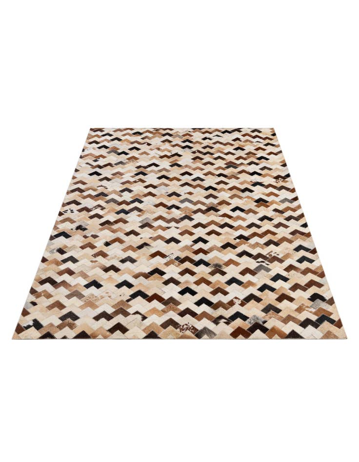 Detail image of  5' 1 x 7' 11 Cowhide - Patchwork Rug