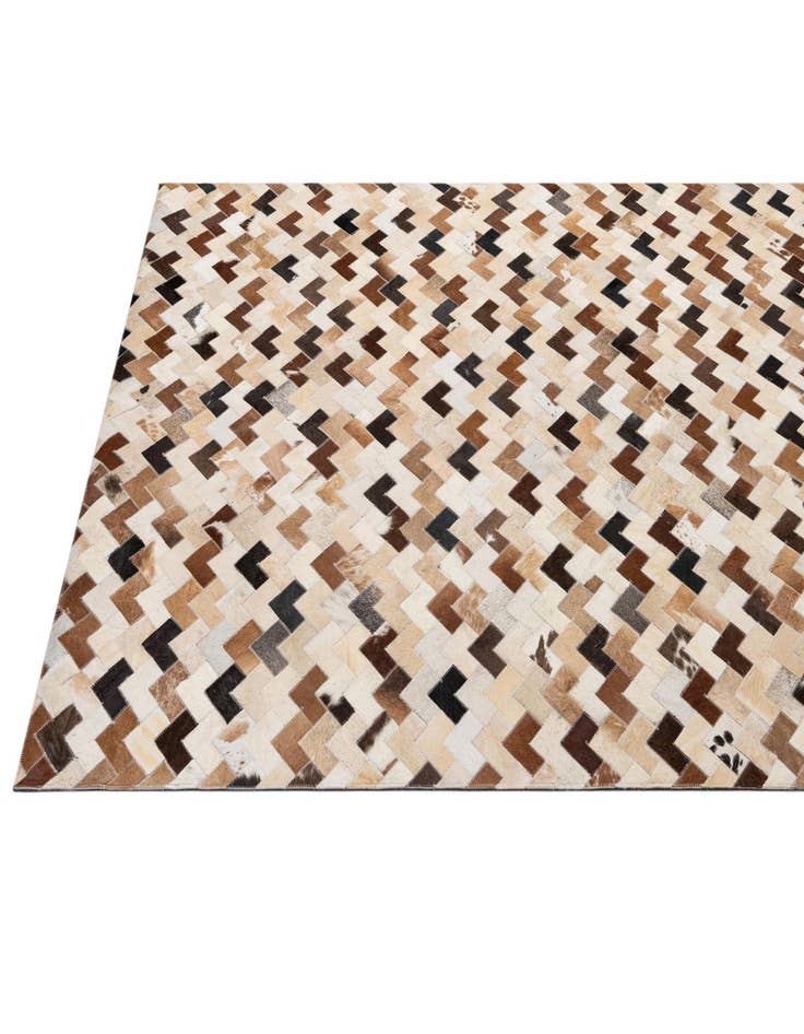 Detail image of  5' 1 x 7' 11 Cowhide - Patchwork Rug