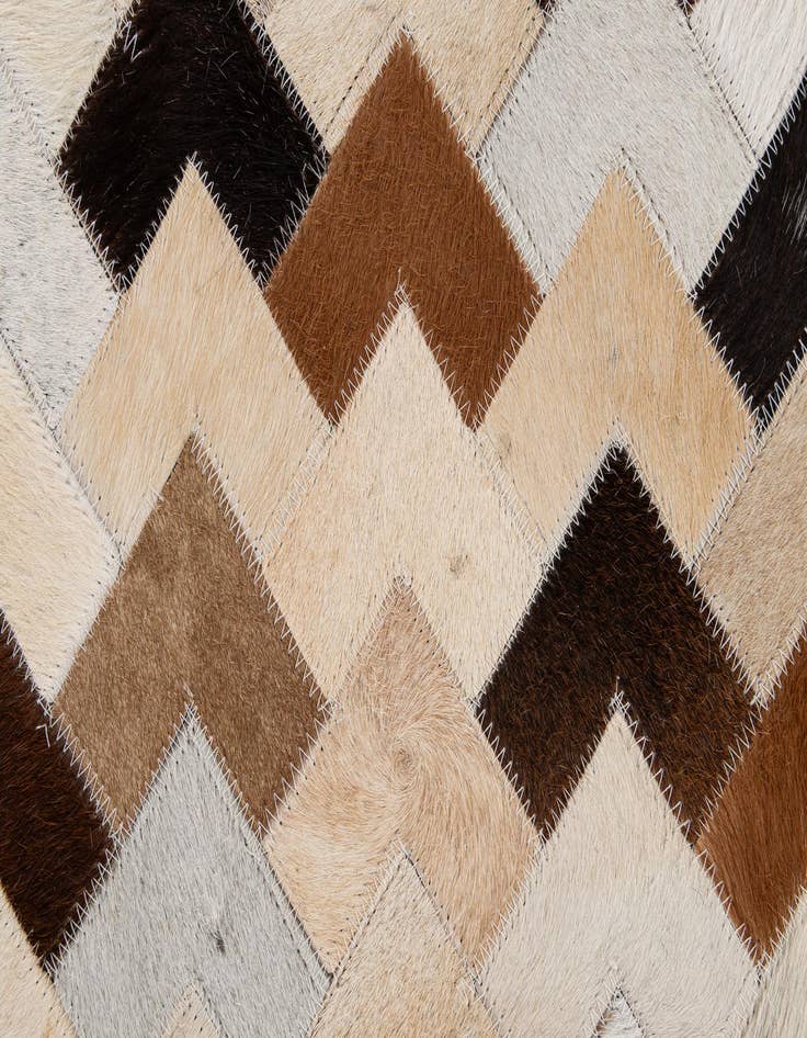Detail image of  5' 1 x 7' 11 Cowhide - Patchwork Rug