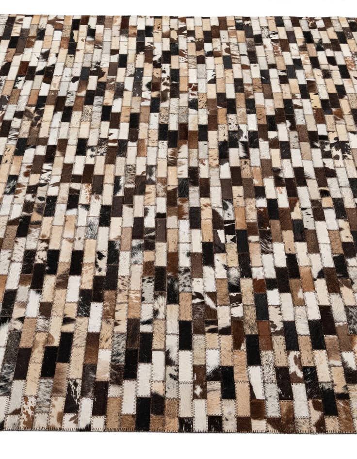 Detail image of  5' 2 x 7' 10 Cowhide - Patchwork Rug