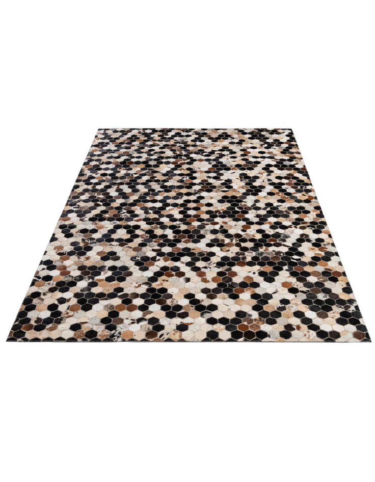 Detail image of  5' 1 x 7' 11 Cowhide - Patchwork Rug