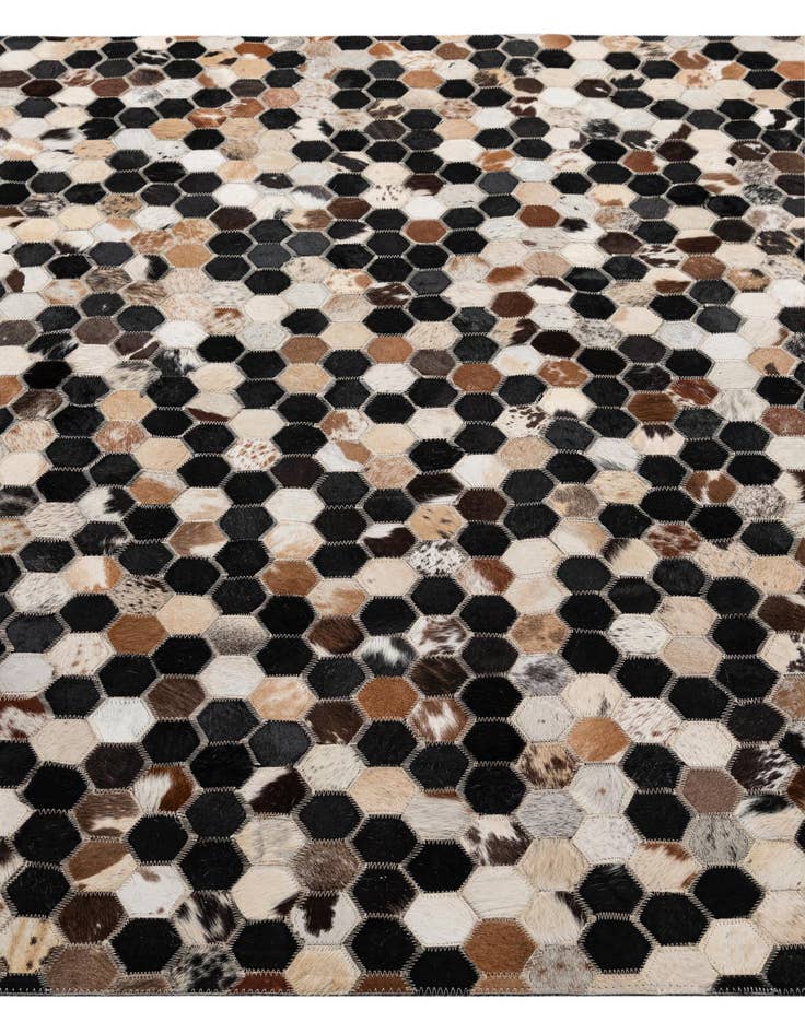 Detail image of  5' 1 x 7' 11 Cowhide - Patchwork Rug