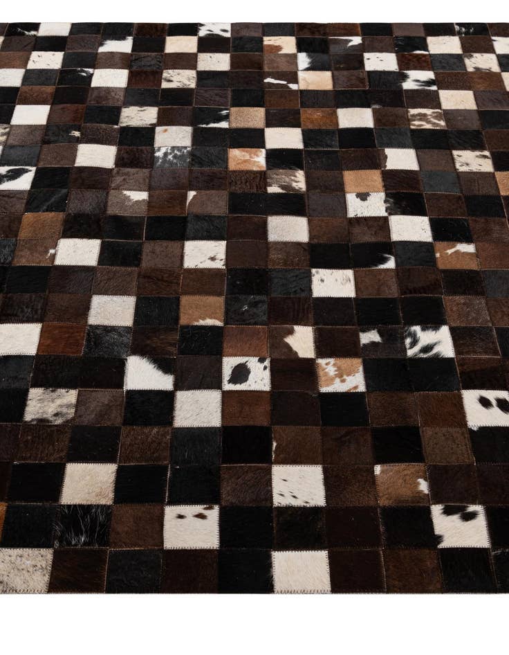 Detail image of  5' 2 x 7' 11 Cowhide - Patchwork Rug