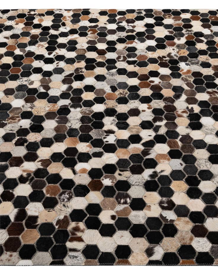 Detail image of  5' 1 x 7' 10 Cowhide - Patchwork Rug