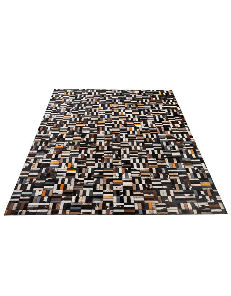 Detail image of  5' 2 x 8' Cowhide - Patchwork Rug