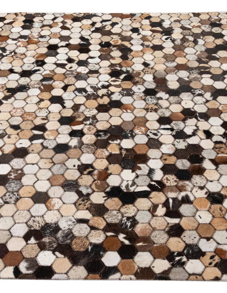 Detail image of  5' 1 x 7' 11 Cowhide - Patchwork Rug