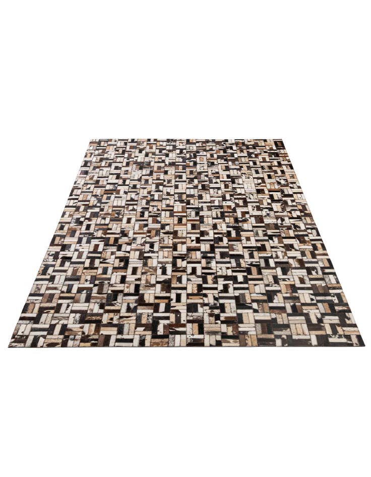 Detail image of  5' 1 x 8' Cowhide - Patchwork Rug