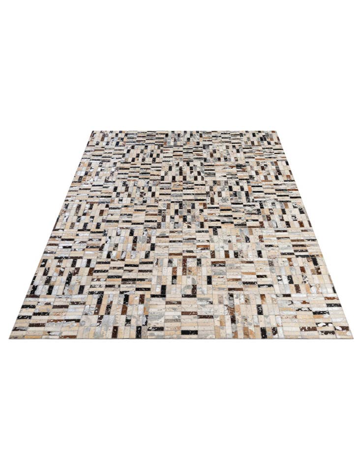 Detail image of  5' 1 x 7' 11 Cowhide - Patchwork Rug