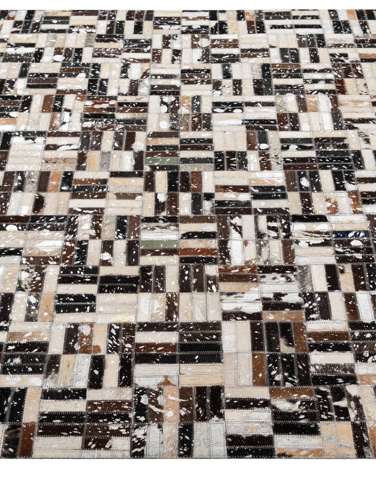 Detail image of  4' 11 x 7' 10 Cowhide - Patchwork Rug