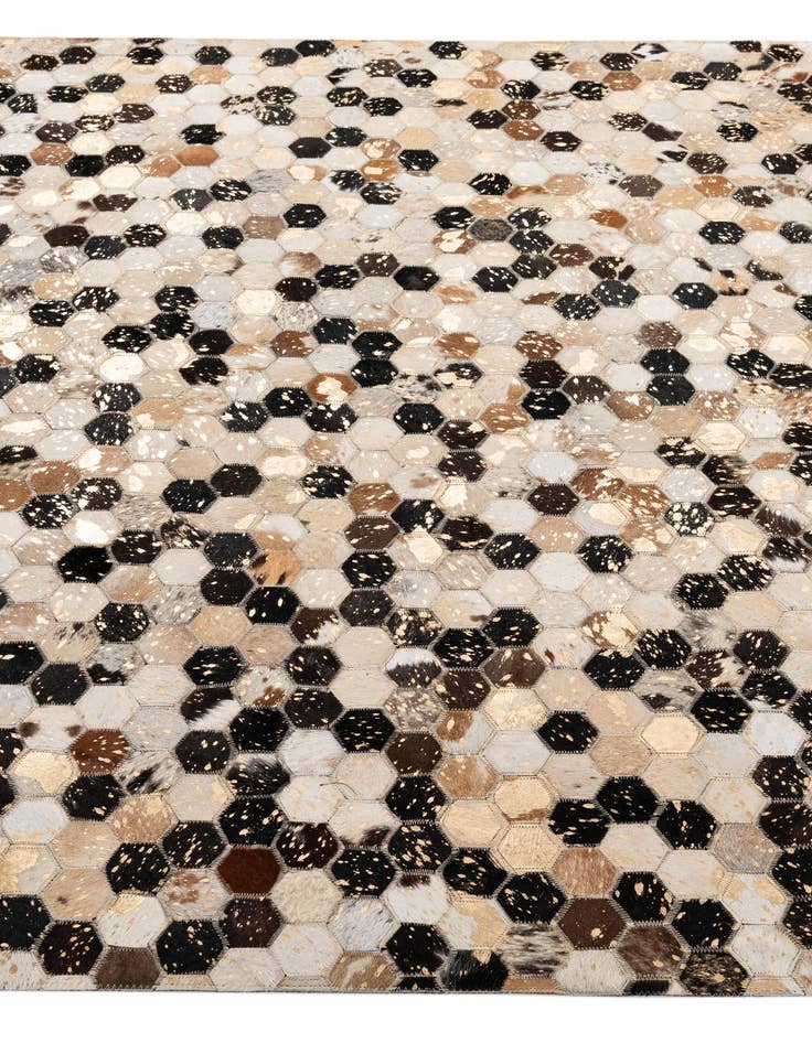 Detail image of  5' 2 x 8' Cowhide - Patchwork Rug