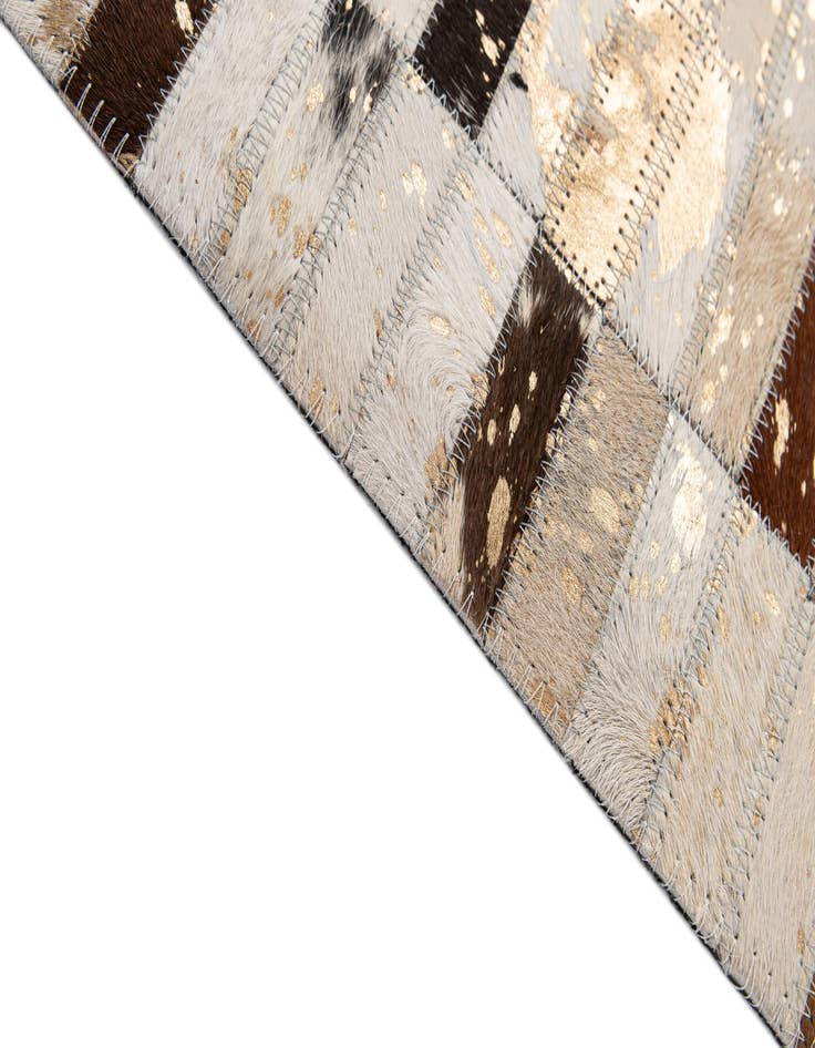 Detail image of  5' 3 x 8' 1 Cowhide - Patchwork Rug