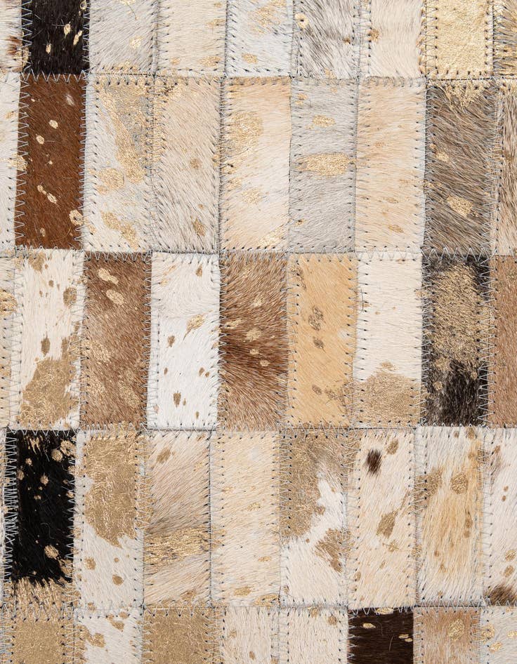 Detail image of  5' 3 x 8' 1 Cowhide - Patchwork Rug