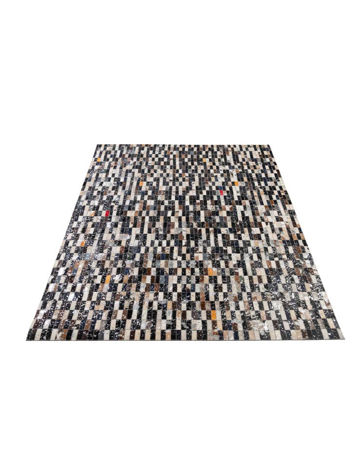 Detail image of  5' 2 x 8' 2 Cowhide - Patchwork Rug