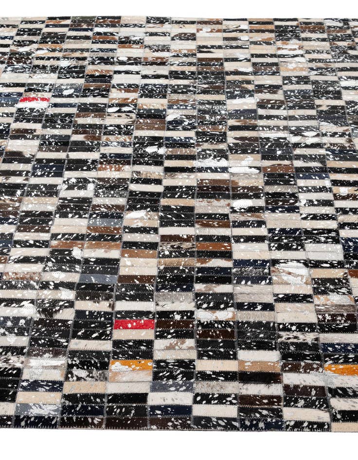 Detail image of  5' 2 x 8' 2 Cowhide - Patchwork Rug