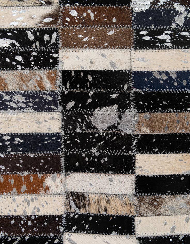Detail image of  5' 2 x 8' 2 Cowhide - Patchwork Rug