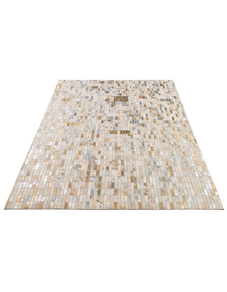 Detail image of  5' 1 x 8' 3 Cowhide - Patchwork Rug