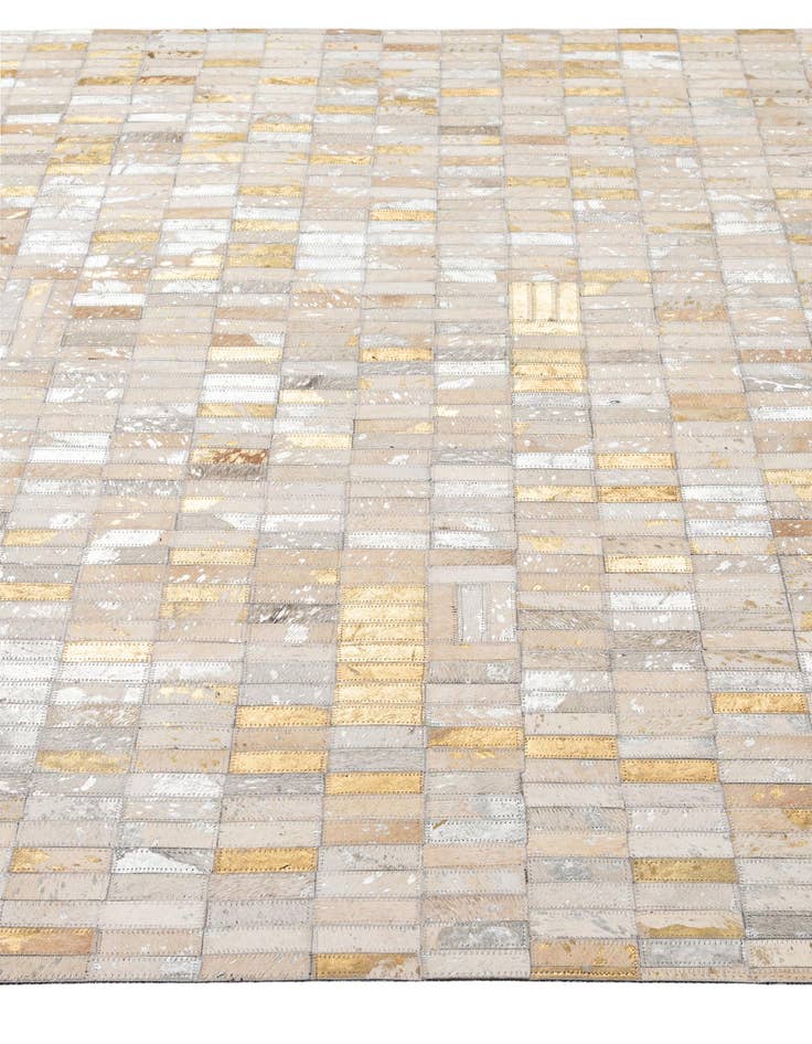 Detail image of  5' 1 x 8' 3 Cowhide - Patchwork Rug