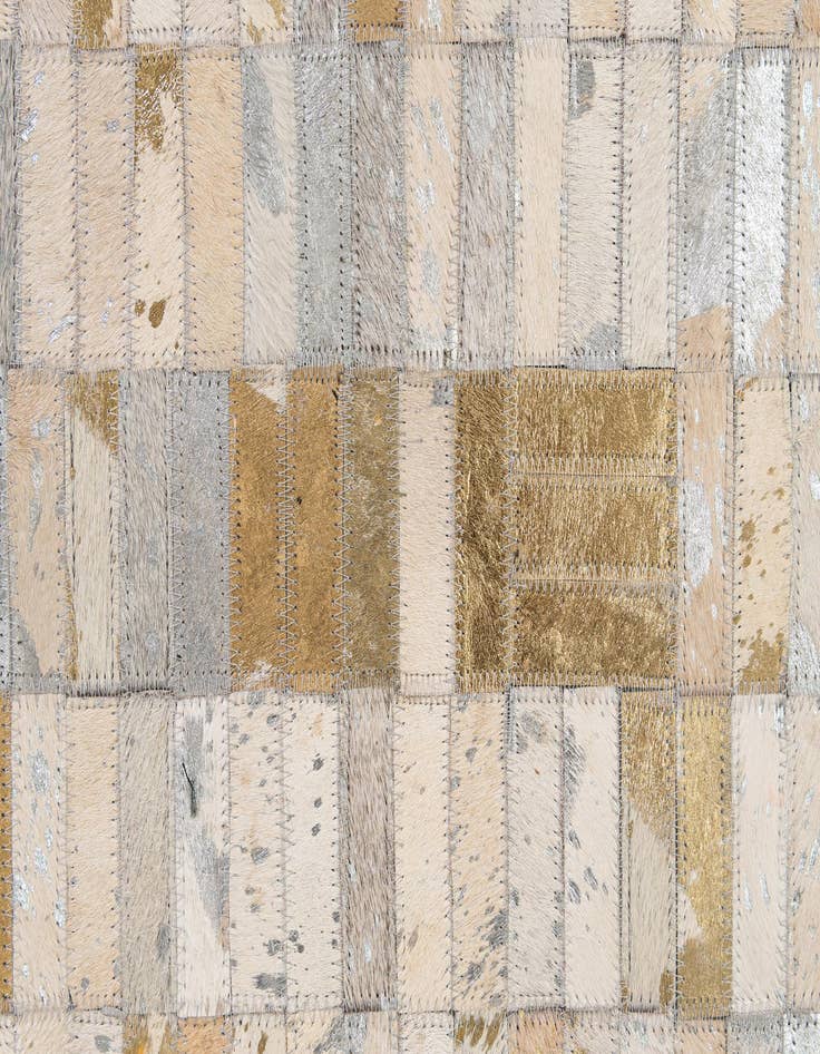 Detail image of  5' 1 x 8' 3 Cowhide - Patchwork Rug