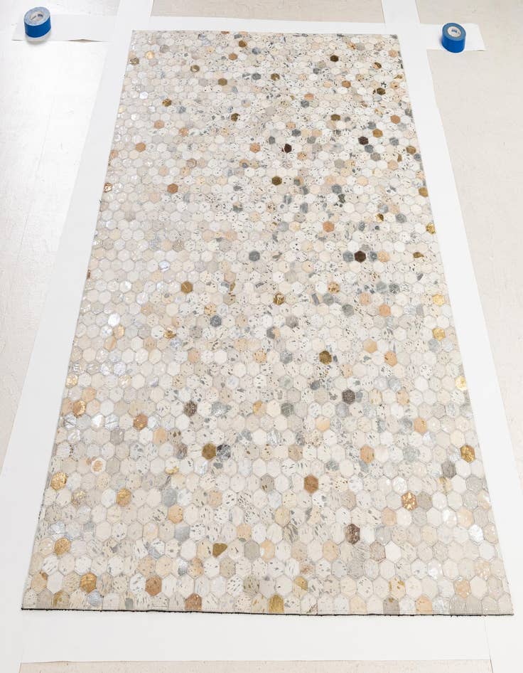 Detail image of  5' 2 x 8' 2 Cowhide - Patchwork Rug