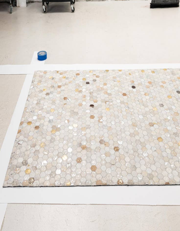 Detail image of  5' 2 x 8' 2 Cowhide - Patchwork Rug