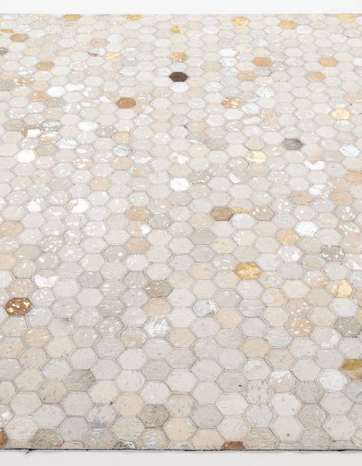 Detail image of  5' 2 x 8' 2 Cowhide - Patchwork Rug