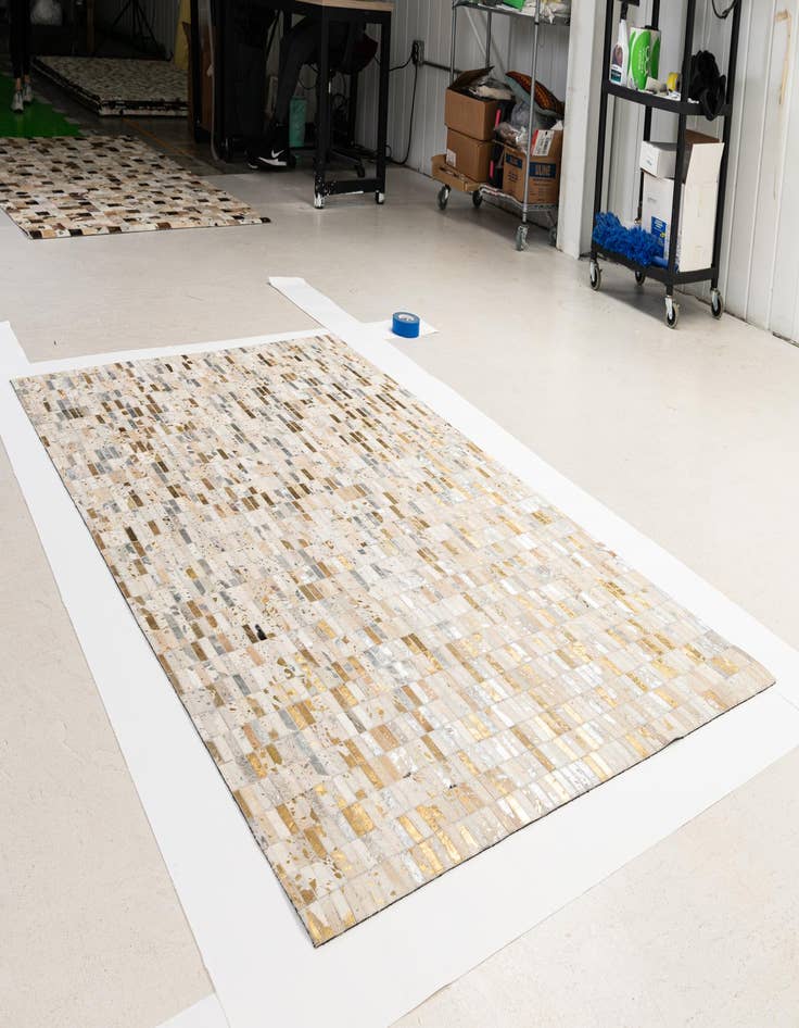 Detail image of  4' 11 x 7' 11 Cowhide - Patchwork Rug