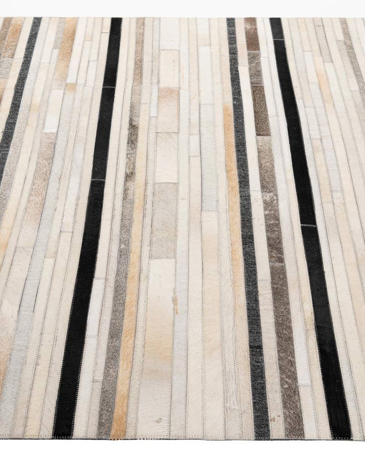 Detail image of  5' 2 x 8' 1 Cowhide - Patchwork Rug