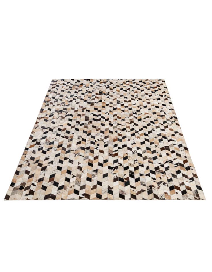 Detail image of  5' 1 x 7' 10 Cowhide - Patchwork Rug