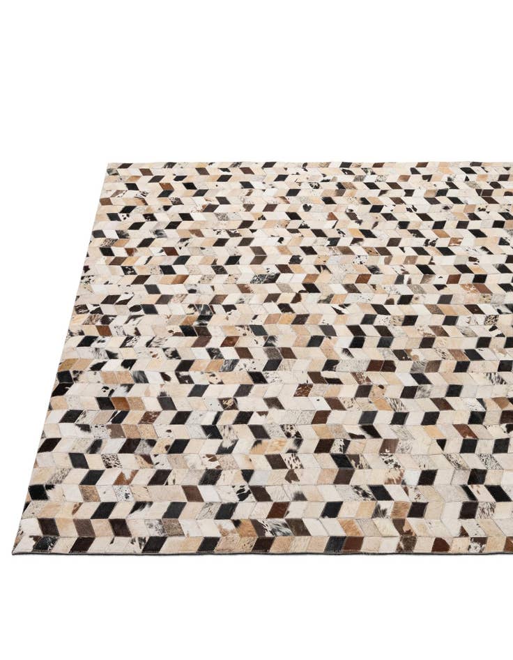 Detail image of  5' 1 x 7' 10 Cowhide - Patchwork Rug