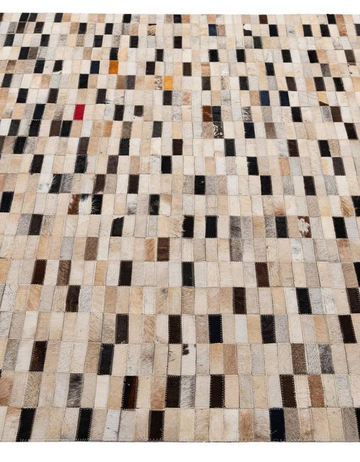 Detail image of  5' 2 x 7' 11 Cowhide - Patchwork Rug