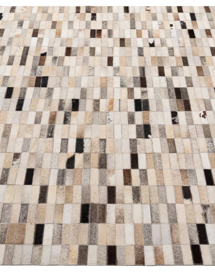 Detail image of  5' 2 x 7' 11 Cowhide - Patchwork Rug